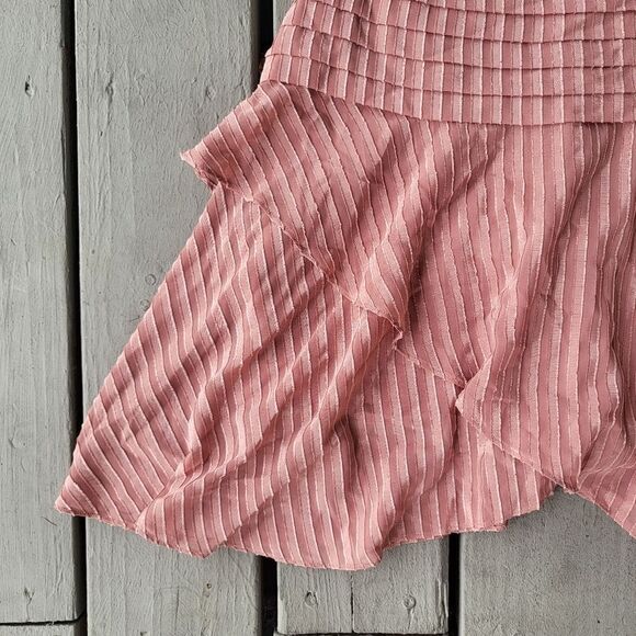 Anthropologie Keepsake the Label Mini Dress Pleated Waterfall Rosewood Small - Picture 6 of 7